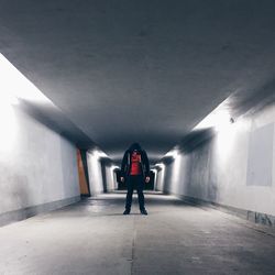 Interior of illuminated tunnel