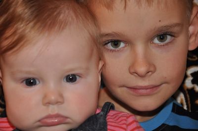 Close-up portrait of cute boy