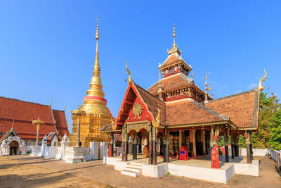 Wat si chum temple, beautiful monastery decorated in myanmar and lanna style at lampang, thailand