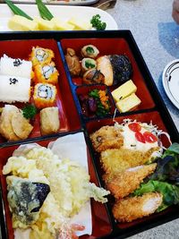 Close-up of meal served on plate