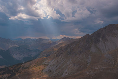 Scenic view of mountains against sky