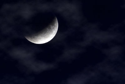 Low angle view of moon in sky