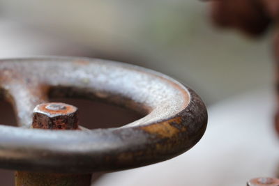 Close-up of rusty wheel