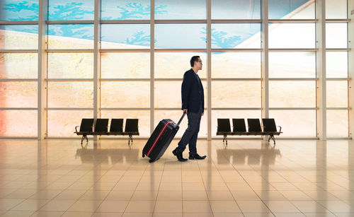 Man walking on floor in airport