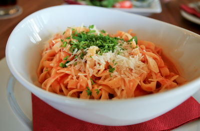 Close-up of meal served in plate