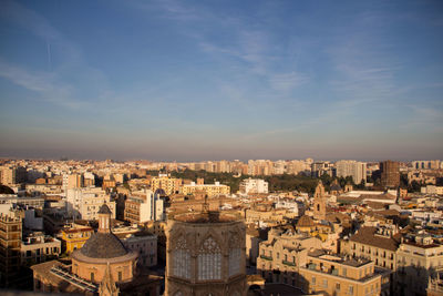 High angle view of buildings in city