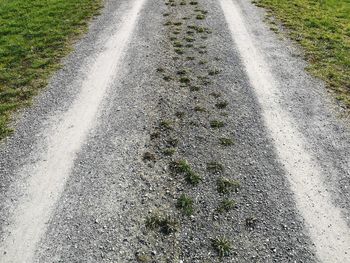 High angle view of road on street