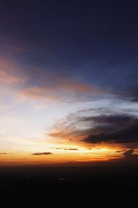 Scenic view of dramatic sky during sunset