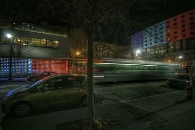 Illuminated street light at night