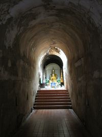 View of illuminated tunnel