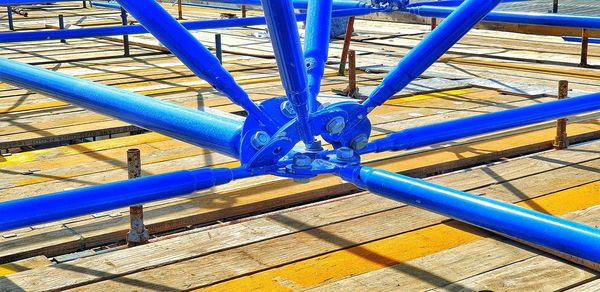 High angle view of metallic structure in park