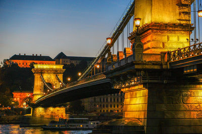 City lit up at sunset