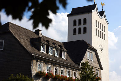 Low angle view of building against sky