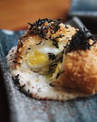 Close-up of bread in plate