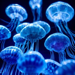 Close-up of jellyfish swimming in sea