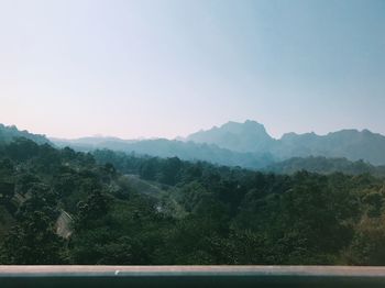 Scenic view of mountains against clear sky