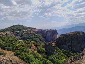 A view over the mountain in meteora greece