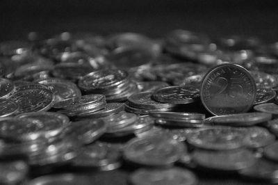 Close-up of coins