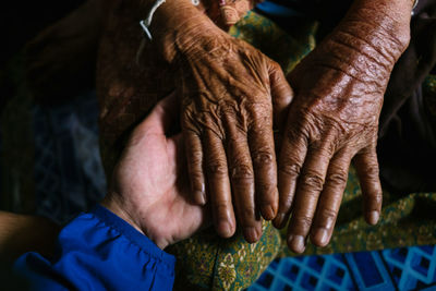 Close-up of man hand