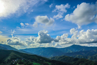 Scenic view of mountains against sky