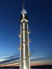 Low angle view of built structure against blue sky