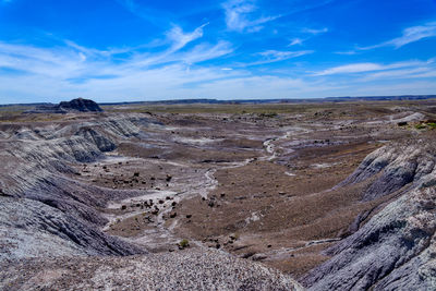 Scenic view of landscape against blue sky