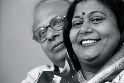 Portrait of old happy couple 