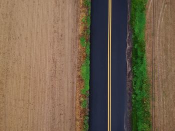 Aerial view of empty road amidst landscape