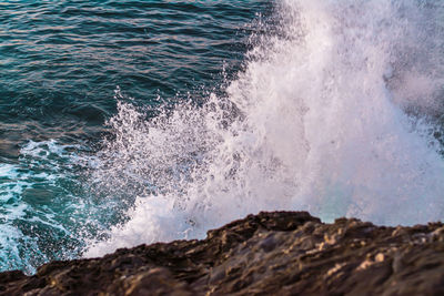 Close-up of waves in sea