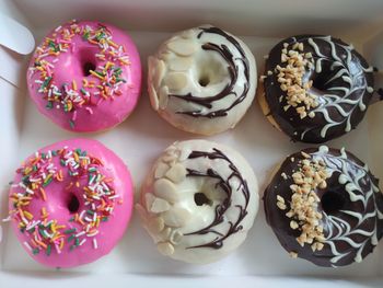 Close-up of donuts