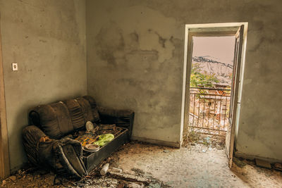 Interior of abandoned building