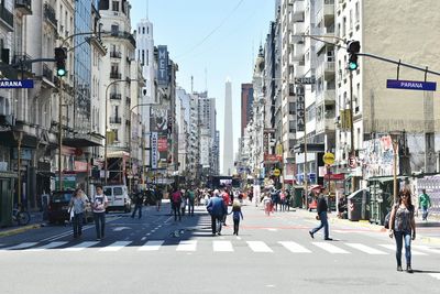 People on street in city