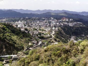 High angle view of cityscape against sky