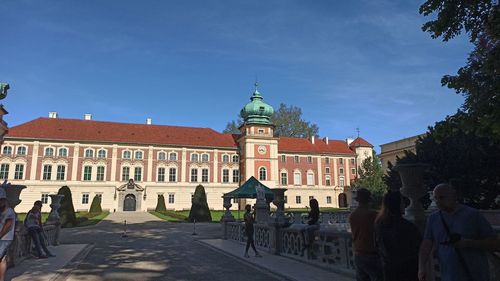 View of historical building against blue sky