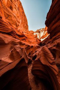 Low angle view of rock formations