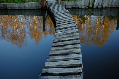 Pier over lake during autumn