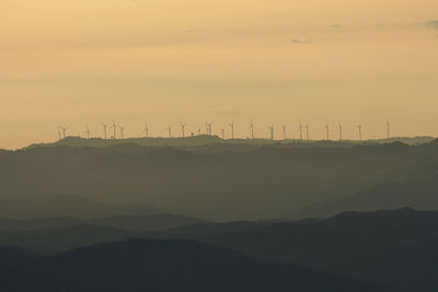 Scenic view of landscape against sky during sunset