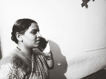 Portrait of young women on phone,indian lady on phone