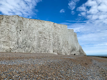 Seven sisters chalk cliff in east sussex in england stretch along english or la manche channel sea