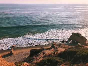 High angle view of sea against sky