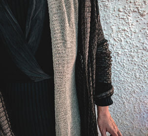 Close-up of woman wearing warm clothing