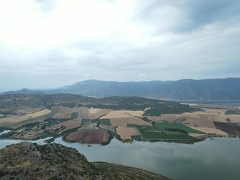 High angle view of landscape against sky