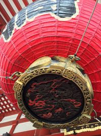 Low angle view of red lanterns