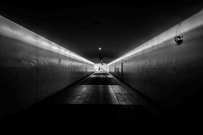 Empty illuminated tunnel