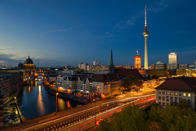 Berlin skyline at night