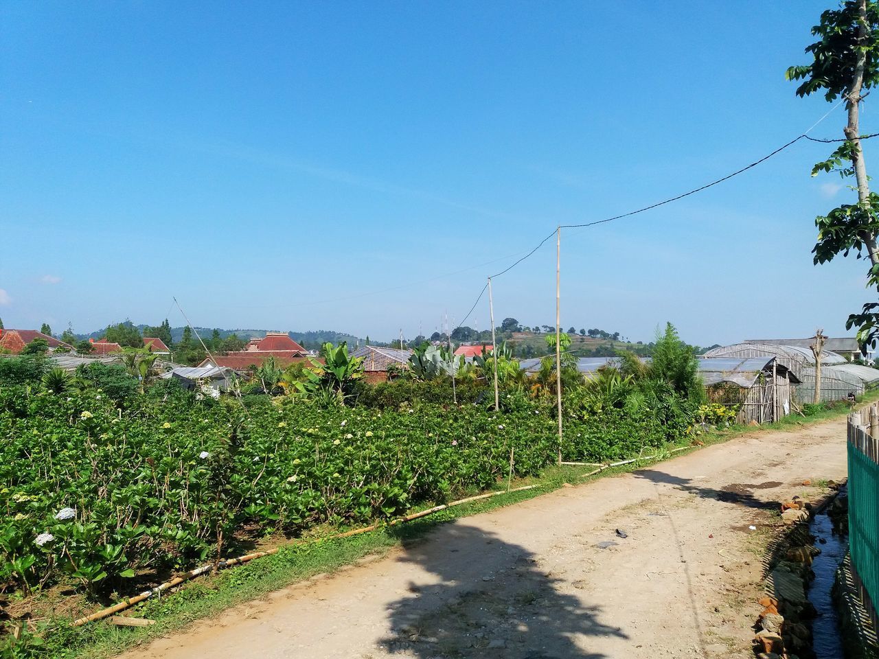 ROAD BY FIELD AGAINST SKY