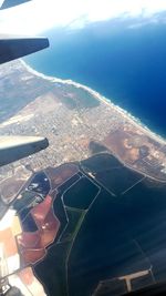 Aerial view of sea against sky