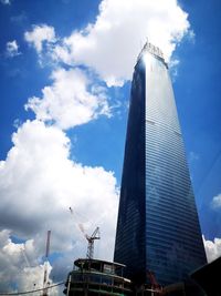 Low angle view of modern building against sky