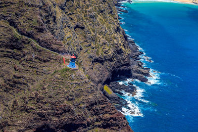 High angle view of beach