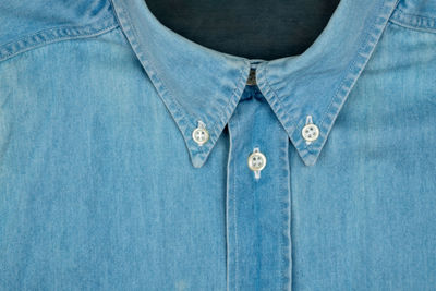 Close-up of blue shirt